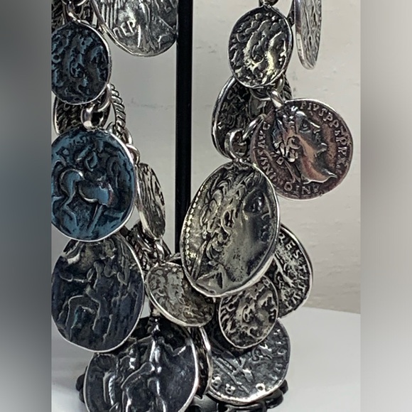 Silpada RARE HTF Sterling Silver ROMAN COINS ChaCha Rolo Chain Link Bracelet - Picture 13 of 16